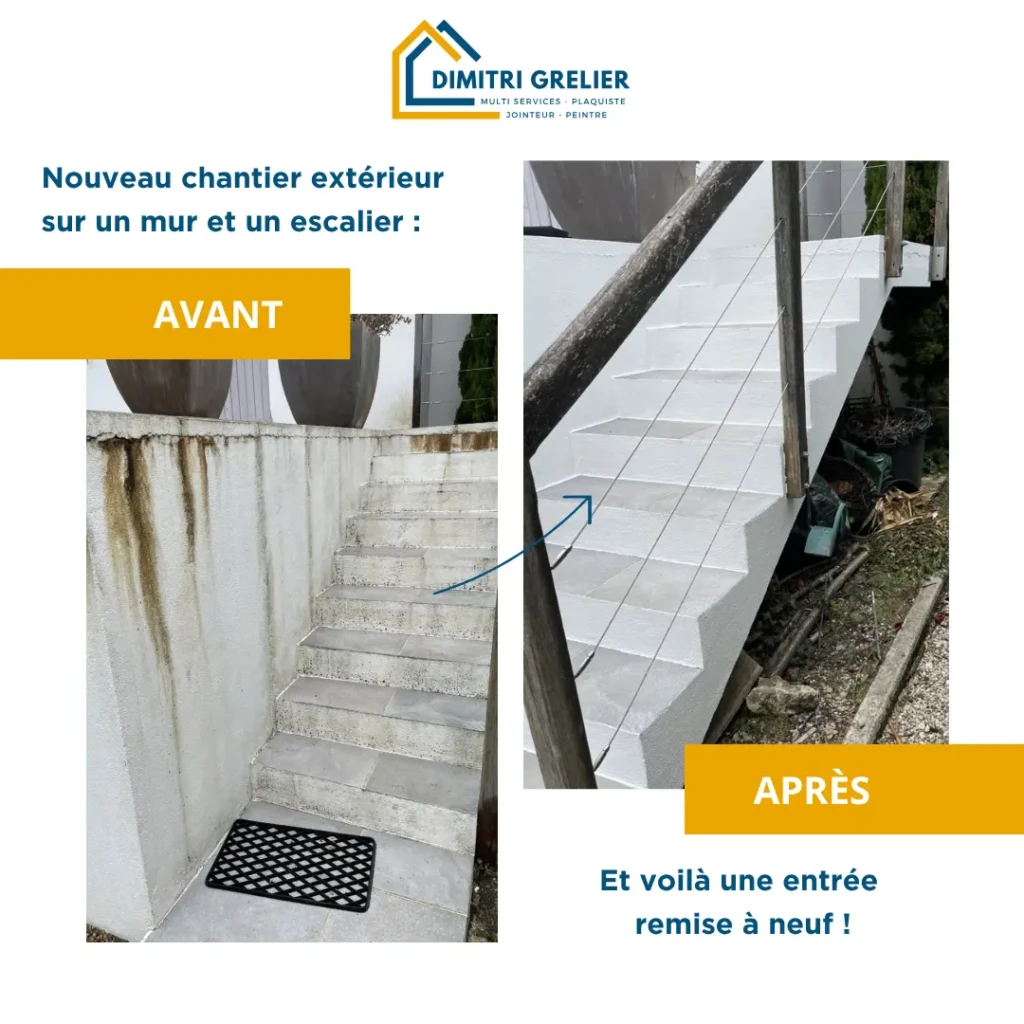 🎨 Avant / Après : peinture extérieure – un mur transformé